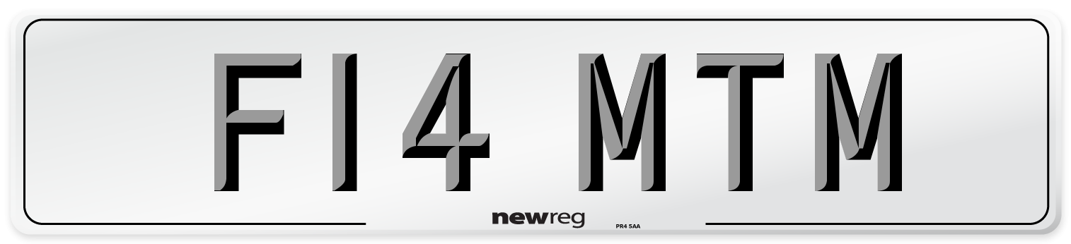 F14 MTM Number Plate from New Reg